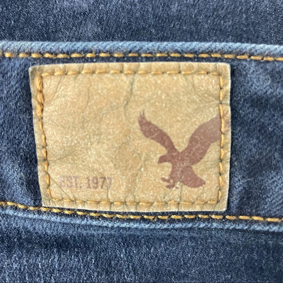 American Eagle Women’s Jeggings Super Stretch Dark Blue Jeans Sz 4 X-Long - Picture 6 of 10